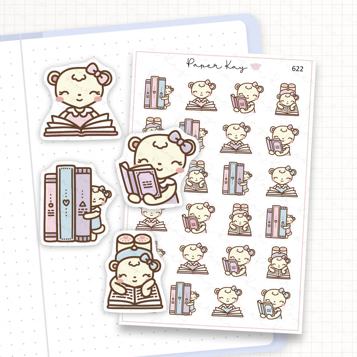 Zoomed in image of the doodles from a character planner sticker sheet.