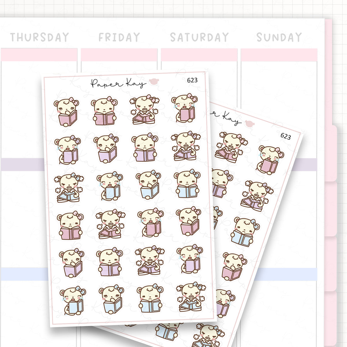 Sticker sheet product measurement.