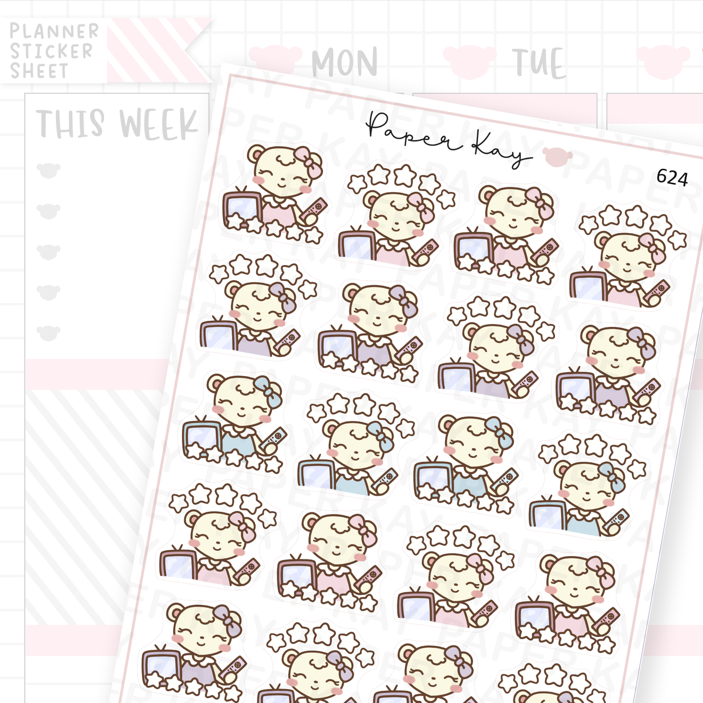 TV Show Rating Planner Sticker Sheet