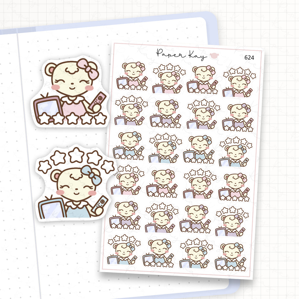 Zoomed in image of the doodles from a character planner sticker sheet.