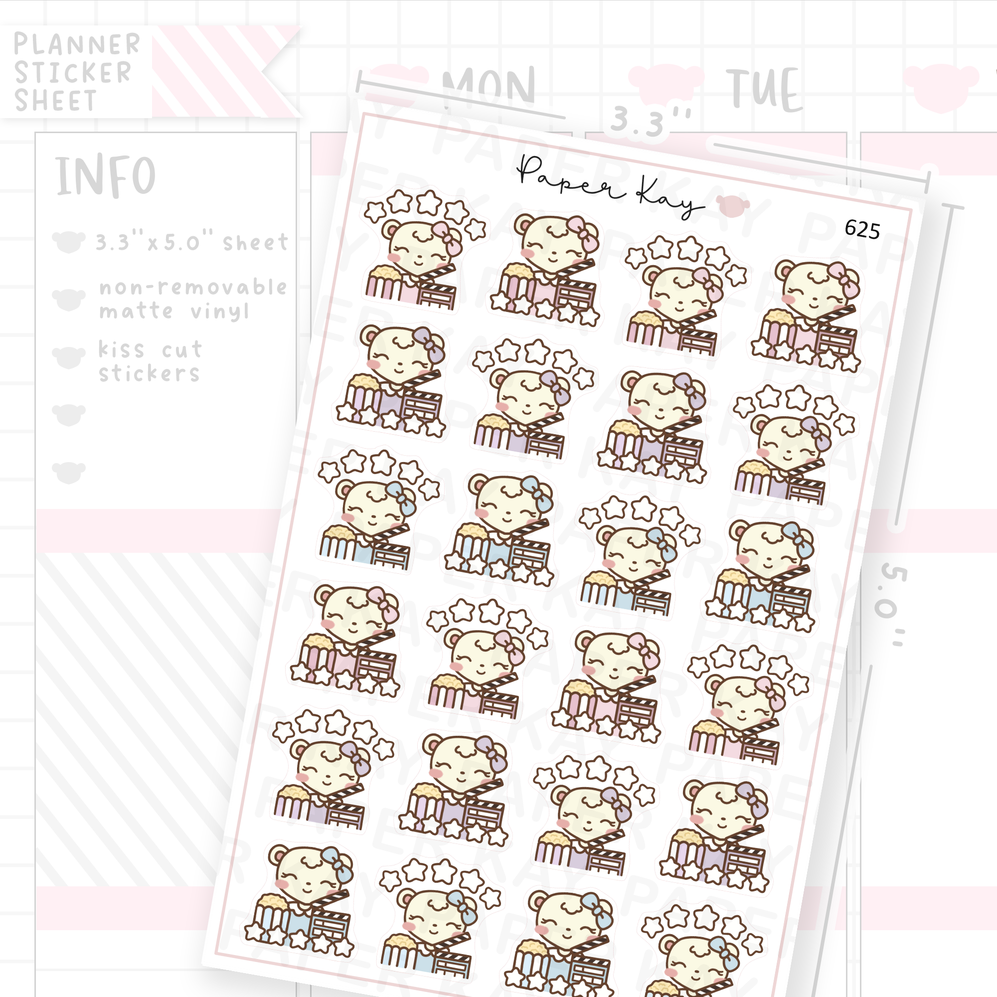 Movie Rating Planner Sticker Sheet
