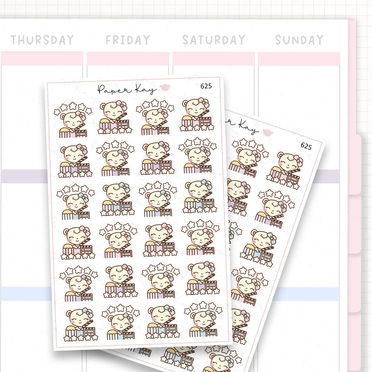 Sticker sheet product measurement.