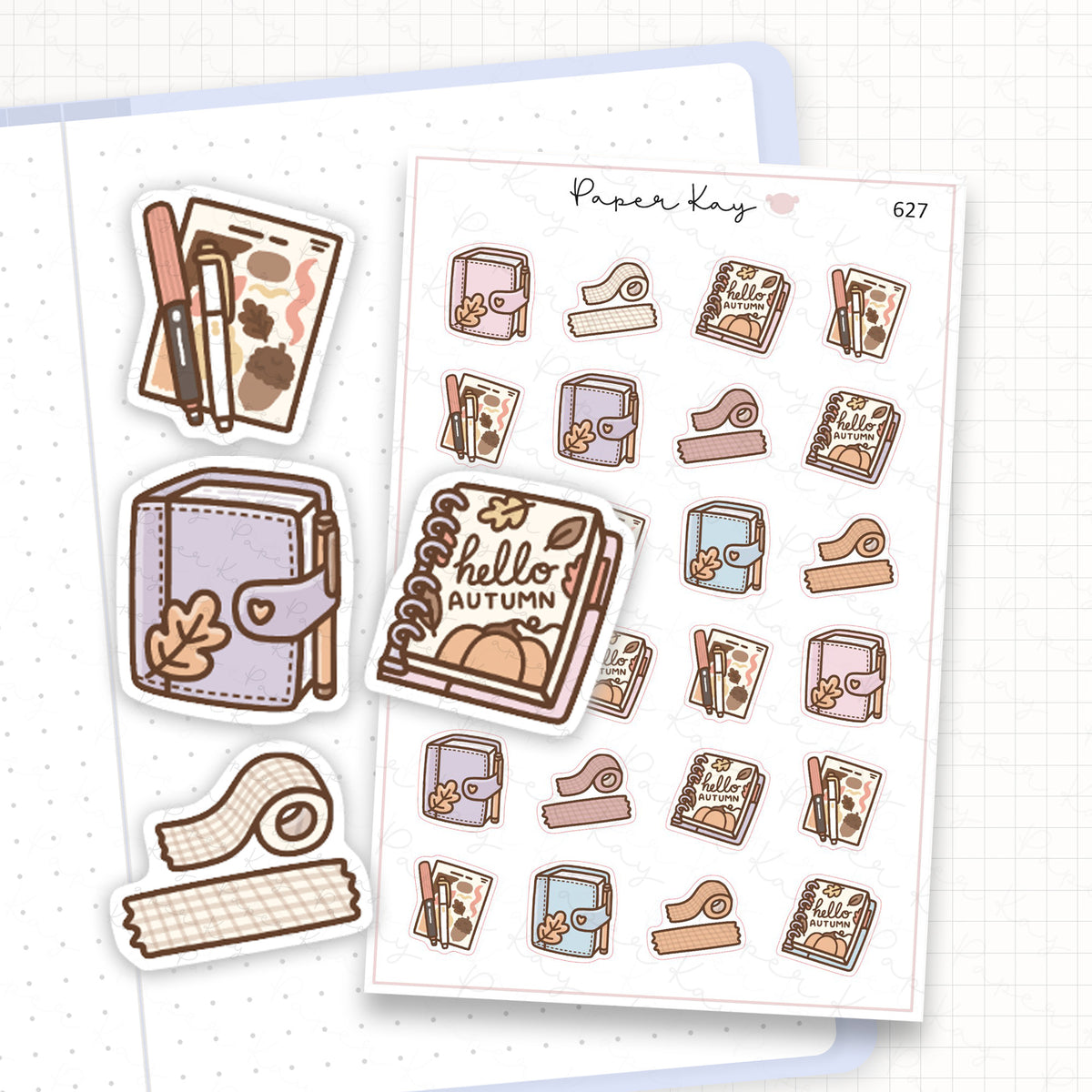 Zoomed in image of the doodles from a character planner sticker sheet.
