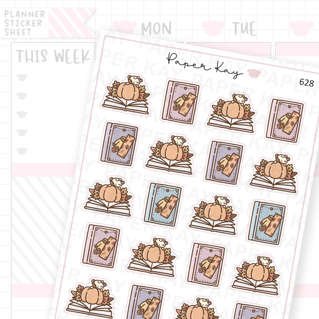 Dot the Bear Autumn Reads Planner Sticker Sheet
