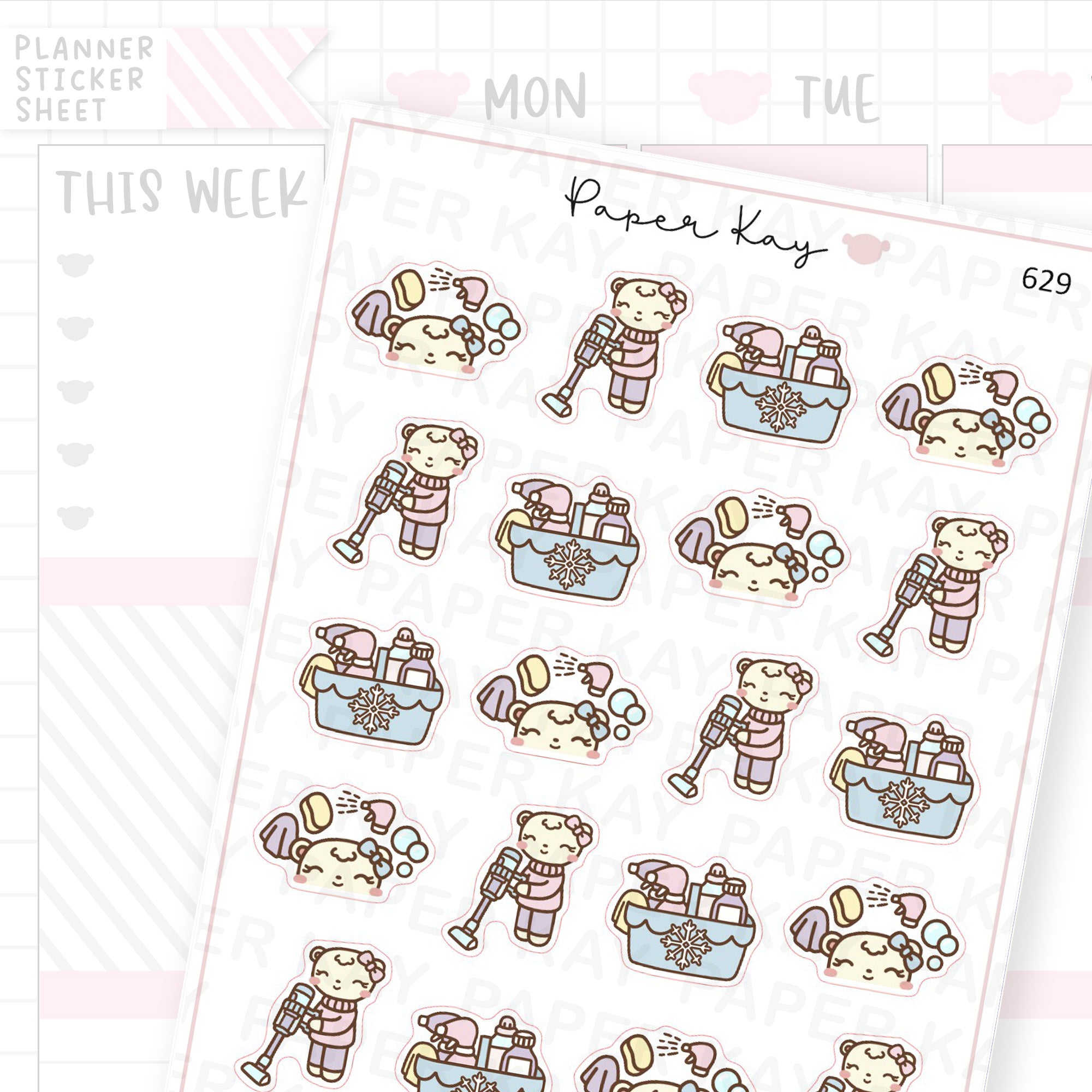 Winter Cleaning Planner Sticker Sheet