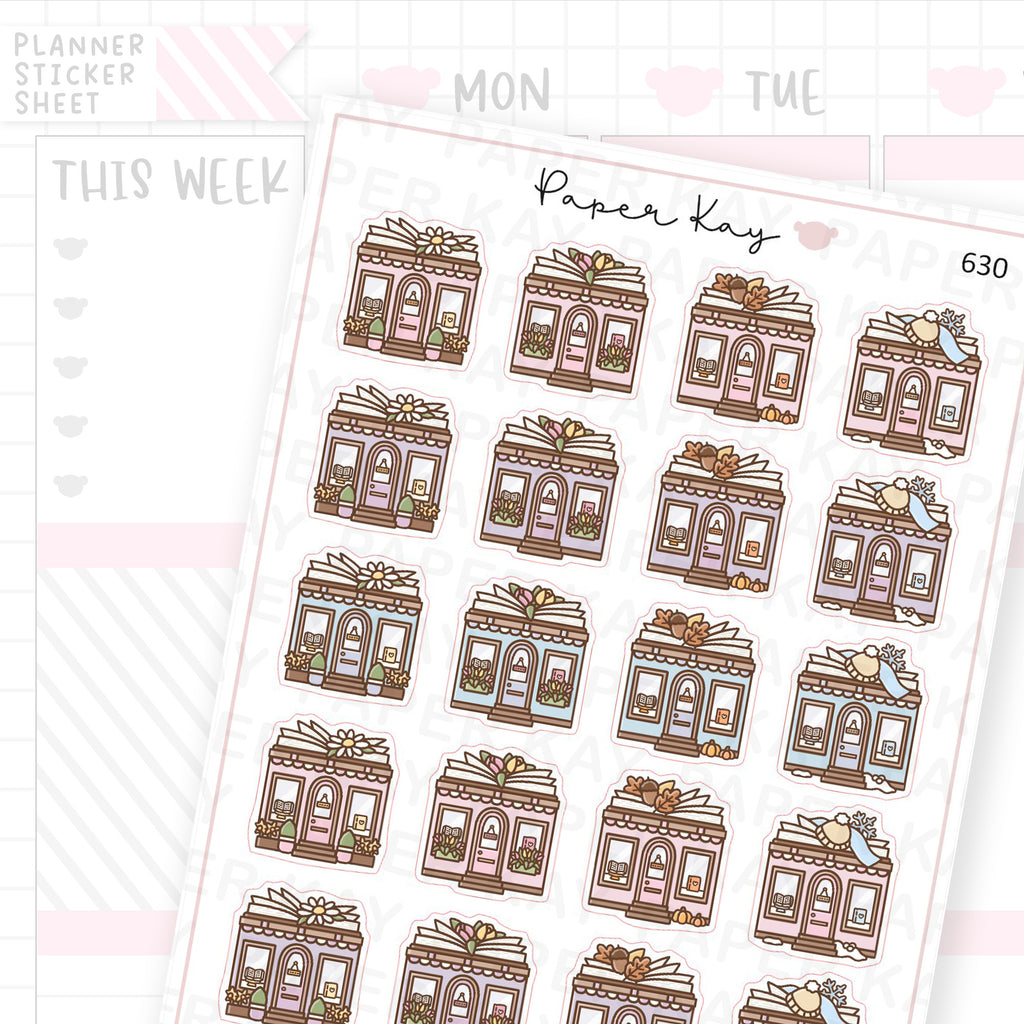 Seasonal Bookshop Planner Sticker Sheet