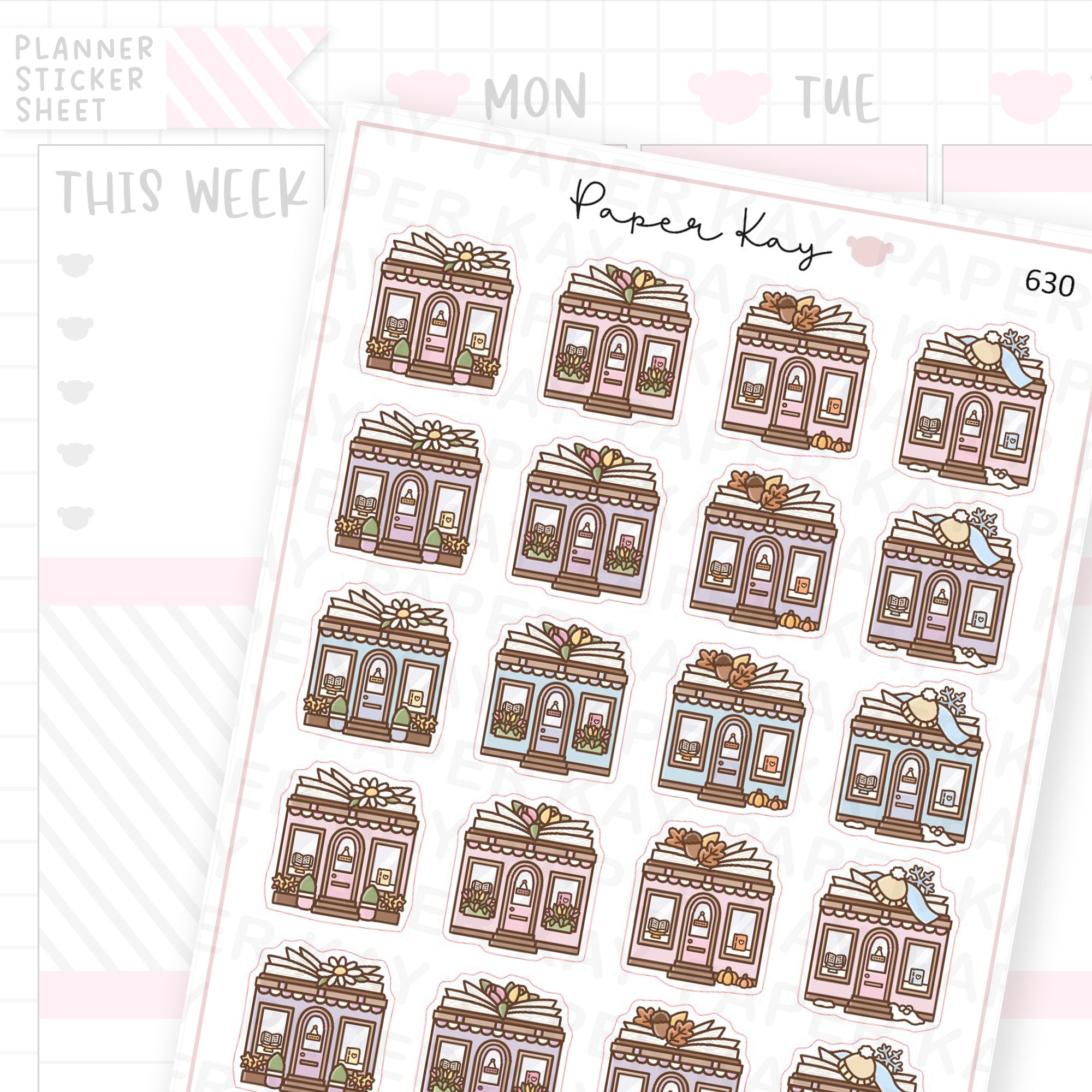 Seasonal Bookshop Planner Sticker Sheet