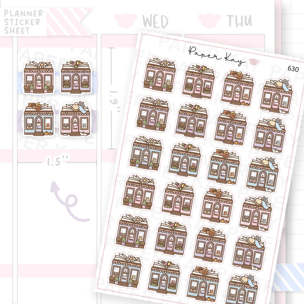 Seasonal Bookshop Planner Sticker Sheet