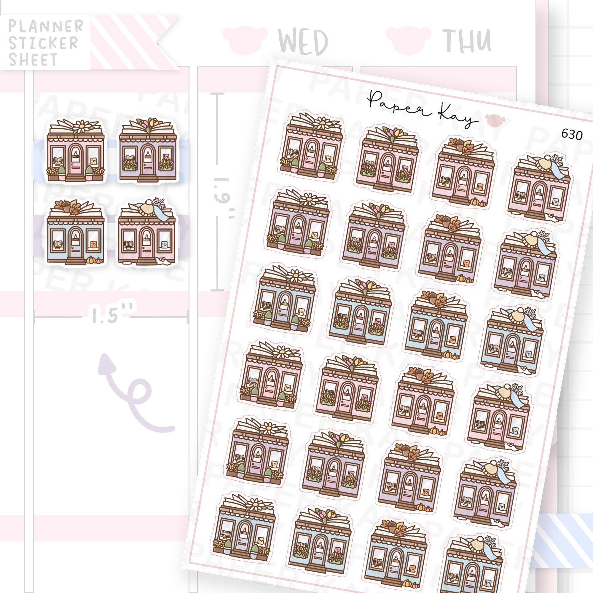 Seasonal Bookshop Planner Sticker Sheet