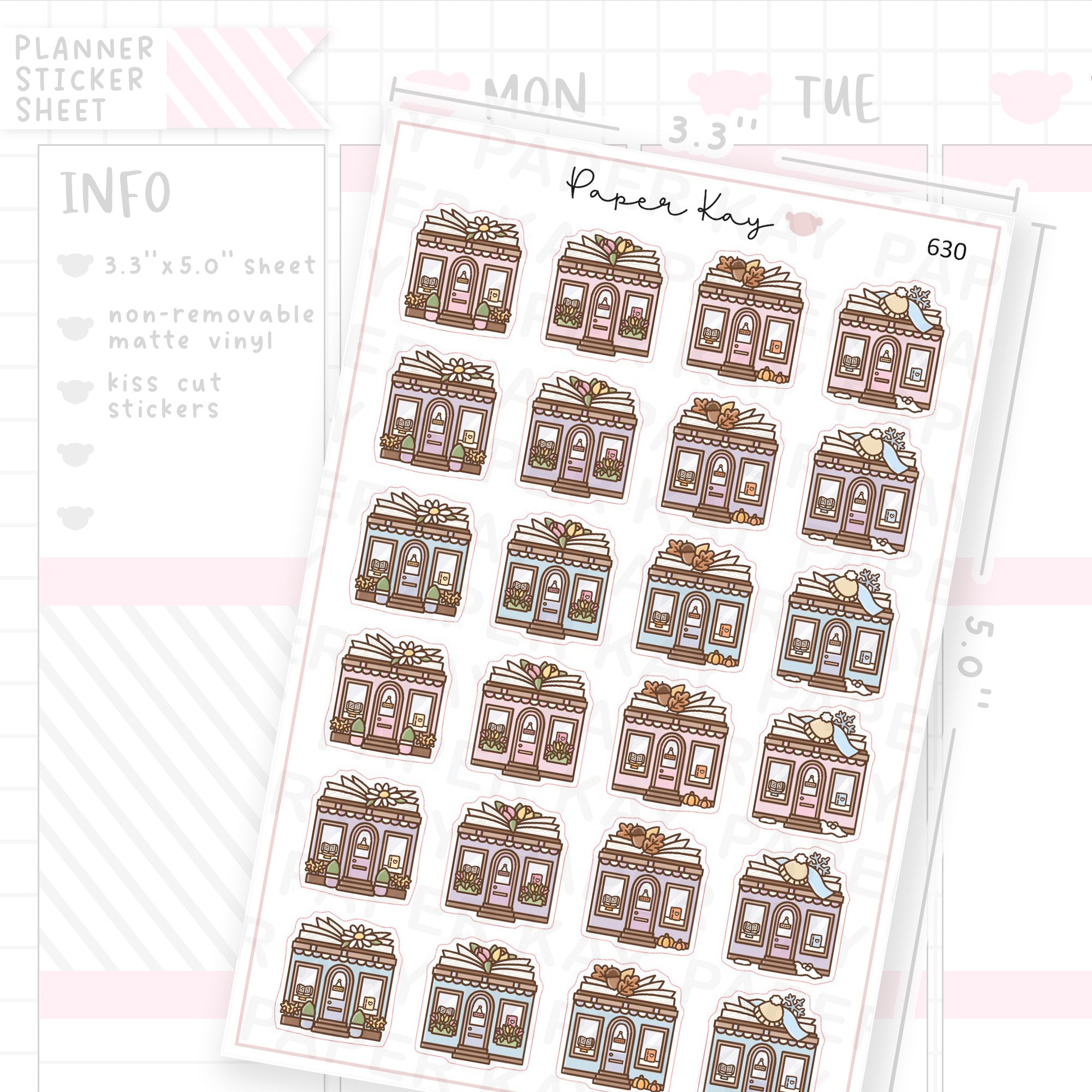 Seasonal Bookshop Planner Sticker Sheet