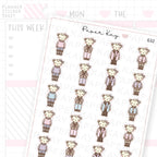 Dot the Bear Autumn Outfits Planner Sticker Sheet