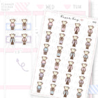 Dot the Bear Autumn Outfits Planner Sticker Sheet