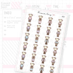 Dot the Bear Autumn Outfits Planner Sticker Sheet
