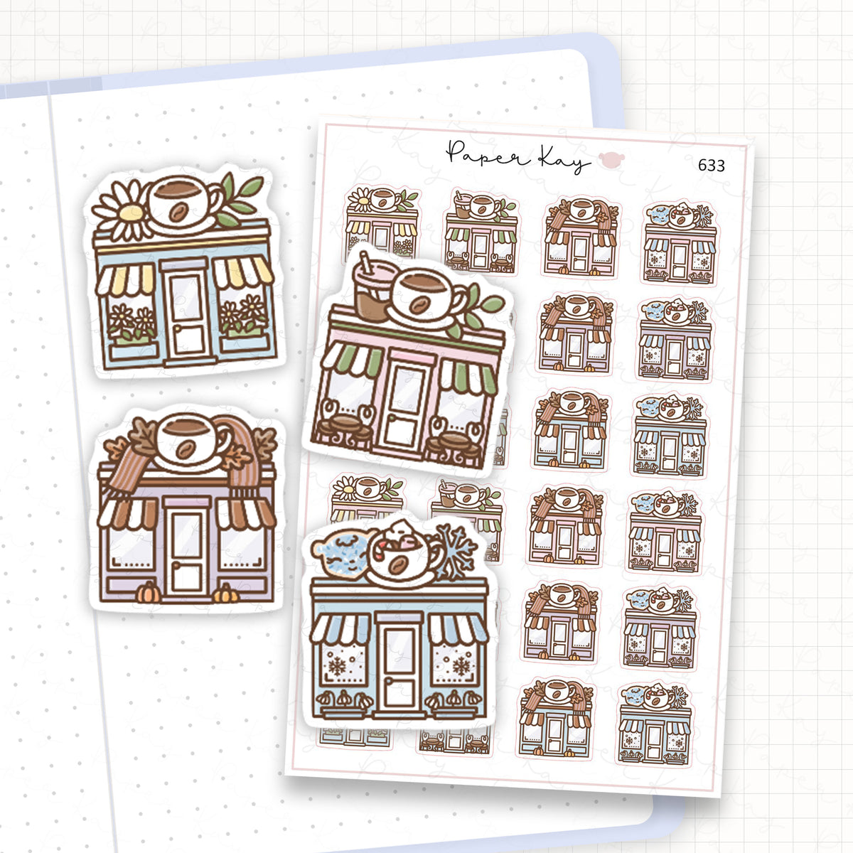 Zoomed in image of the doodles from a character planner sticker sheet.