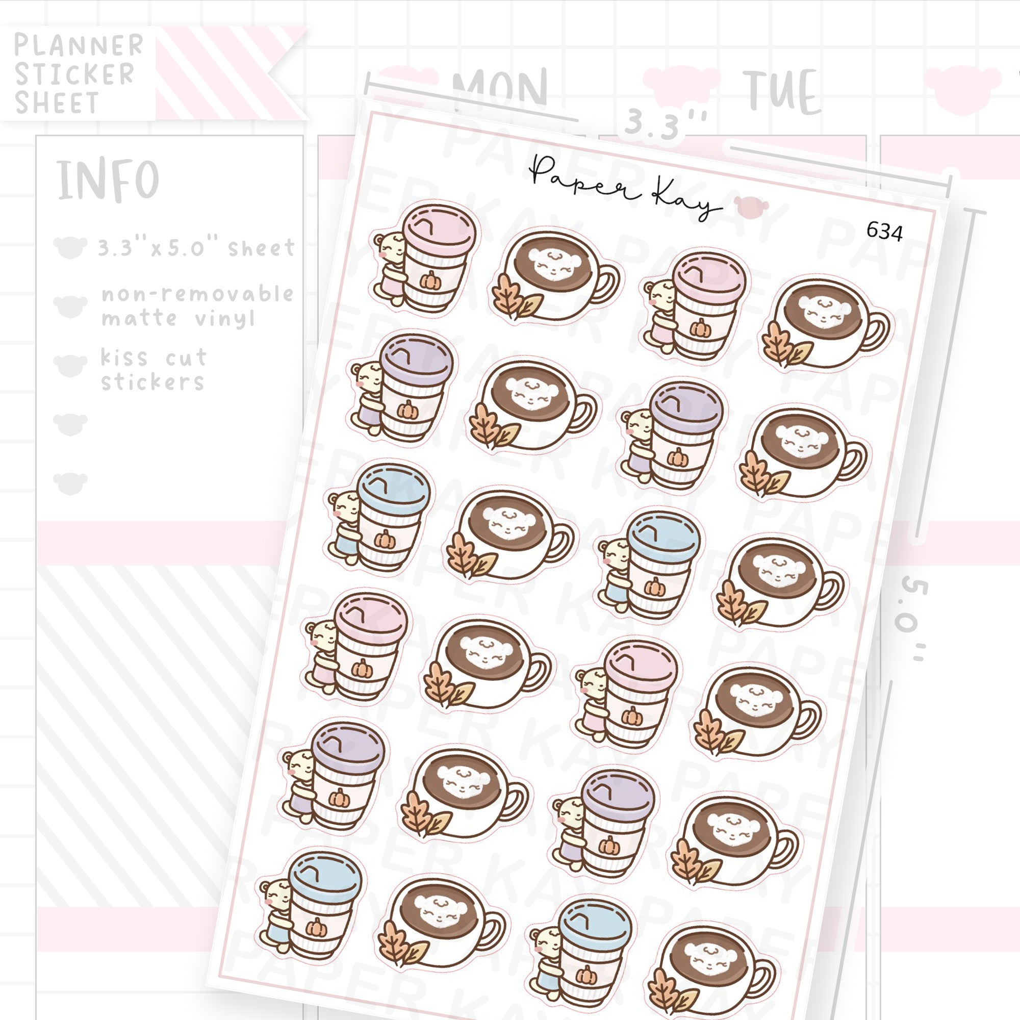 Autumn Coffee Planner Sticker Sheet