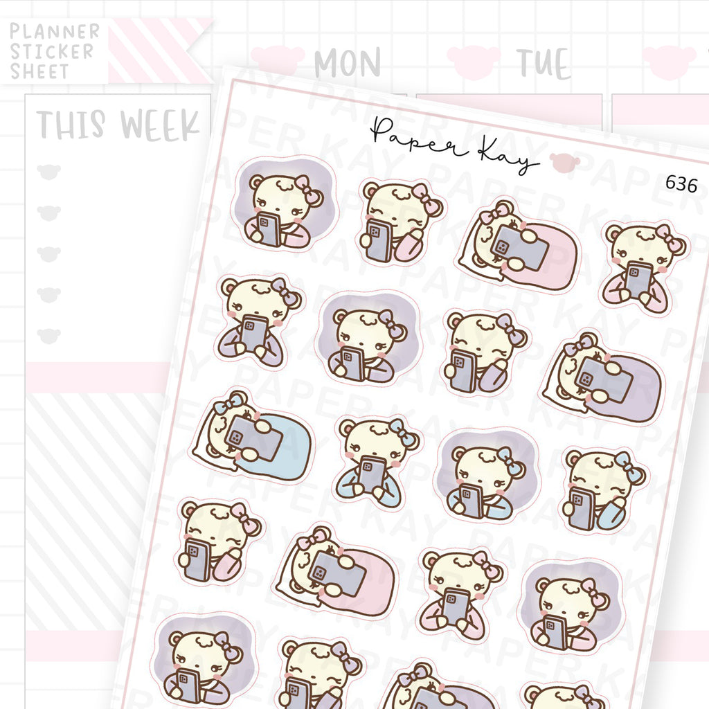 Dot the Bear Doom Scrolling Planner Sticker Sheet