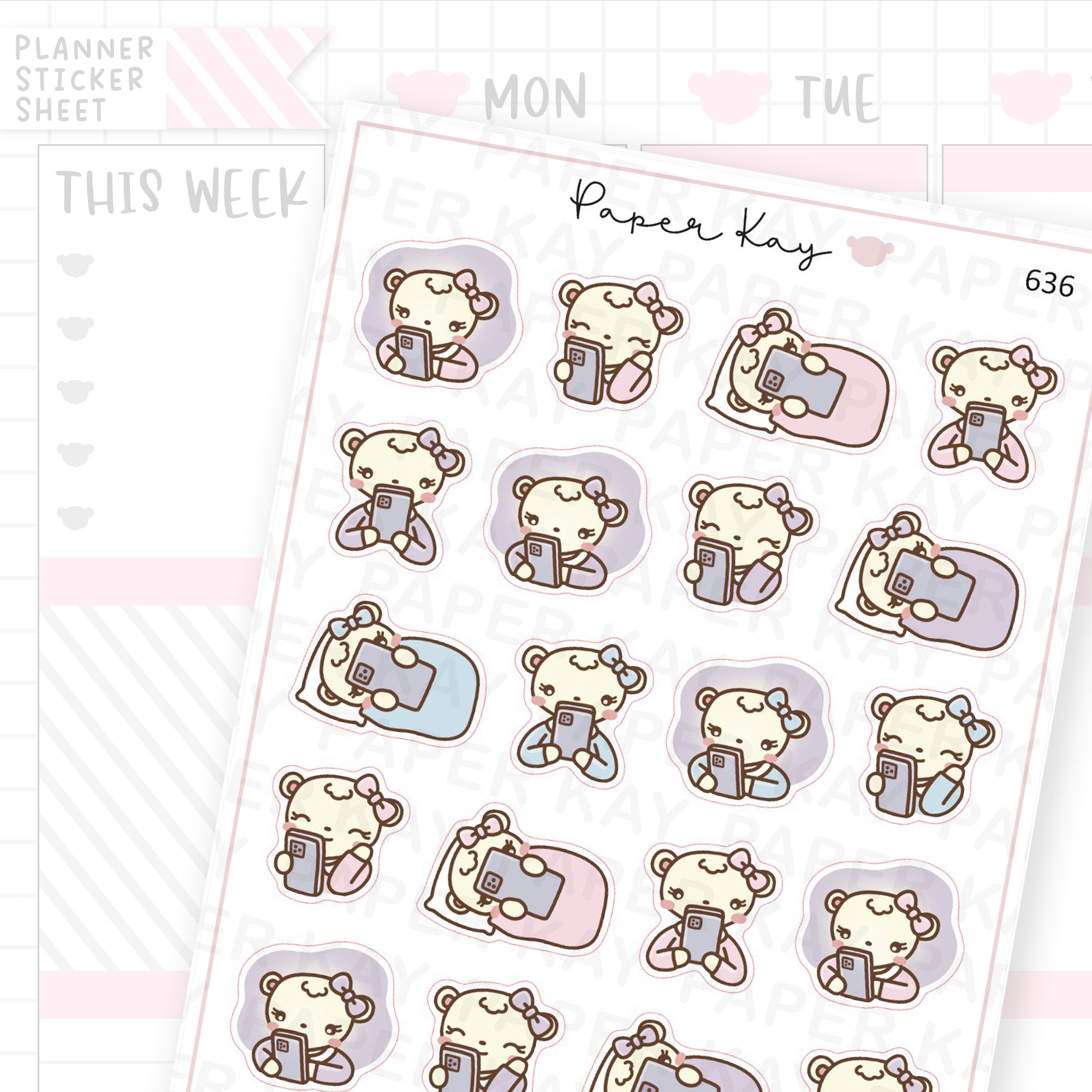 Dot the Bear Doom Scrolling Planner Sticker Sheet