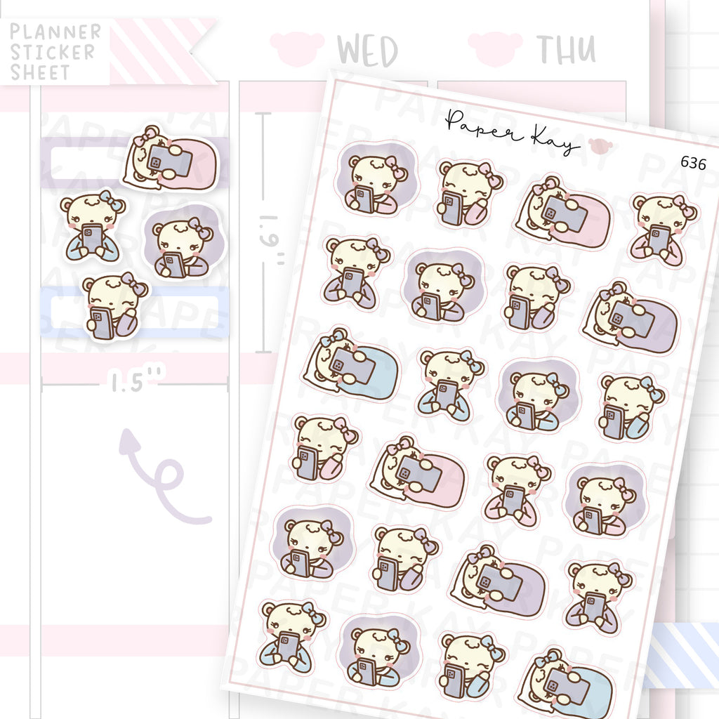 Dot the Bear Doom Scrolling Planner Sticker Sheet