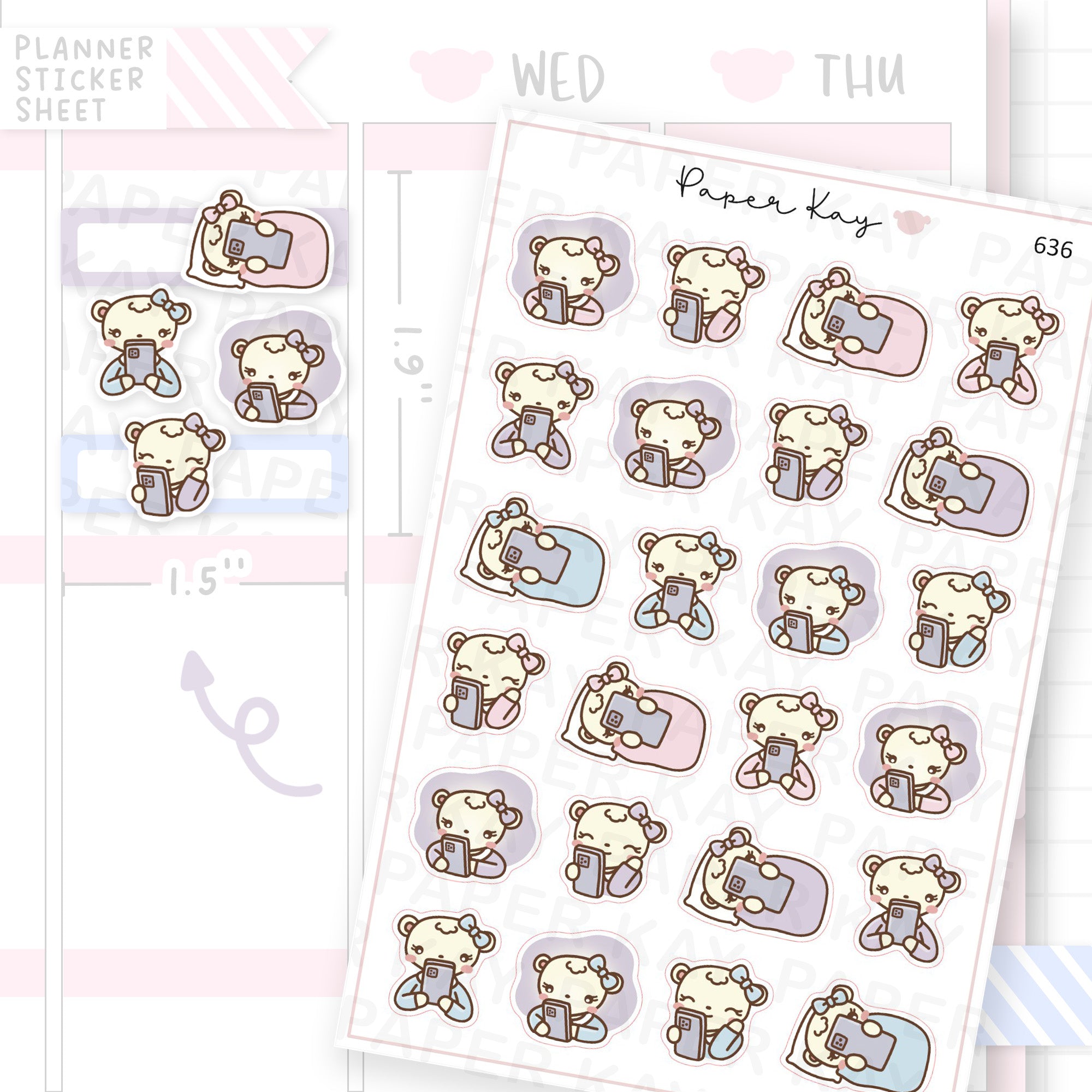 Dot the Bear Doom Scrolling Planner Sticker Sheet