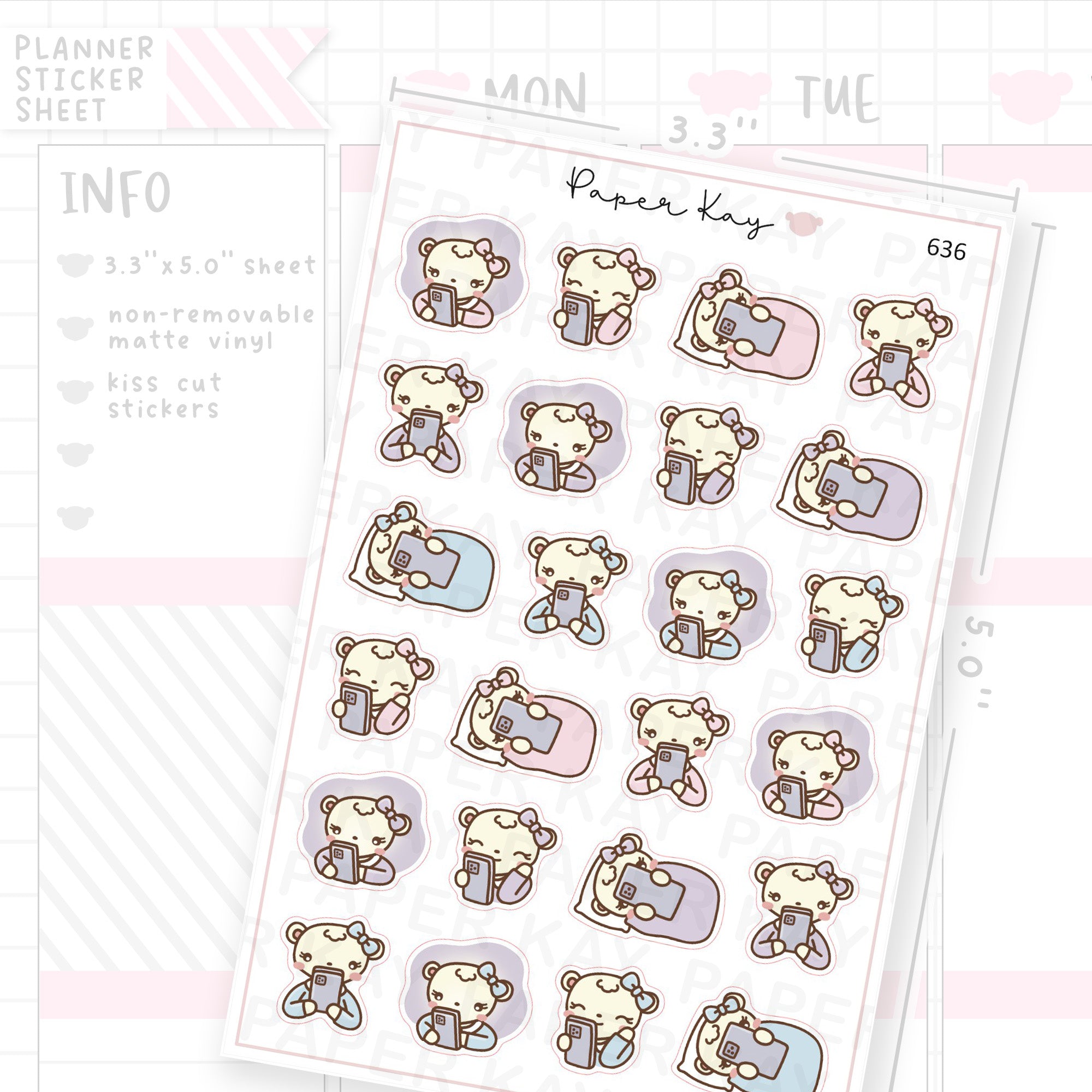 Dot the Bear Doom Scrolling Planner Sticker Sheet