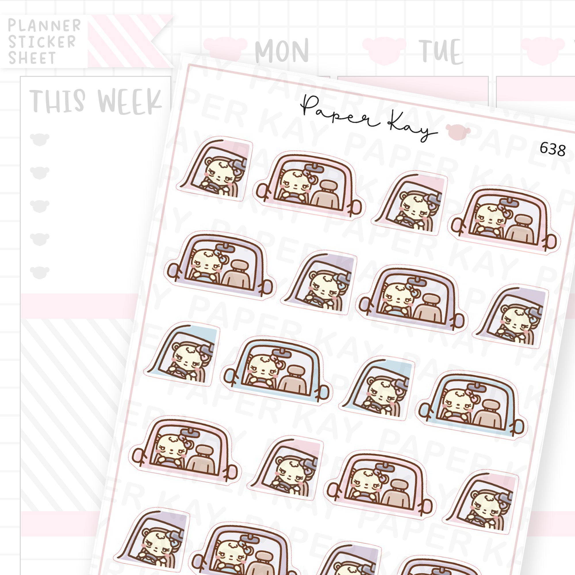 Tiring/Long Drive Planner Sticker Sheet