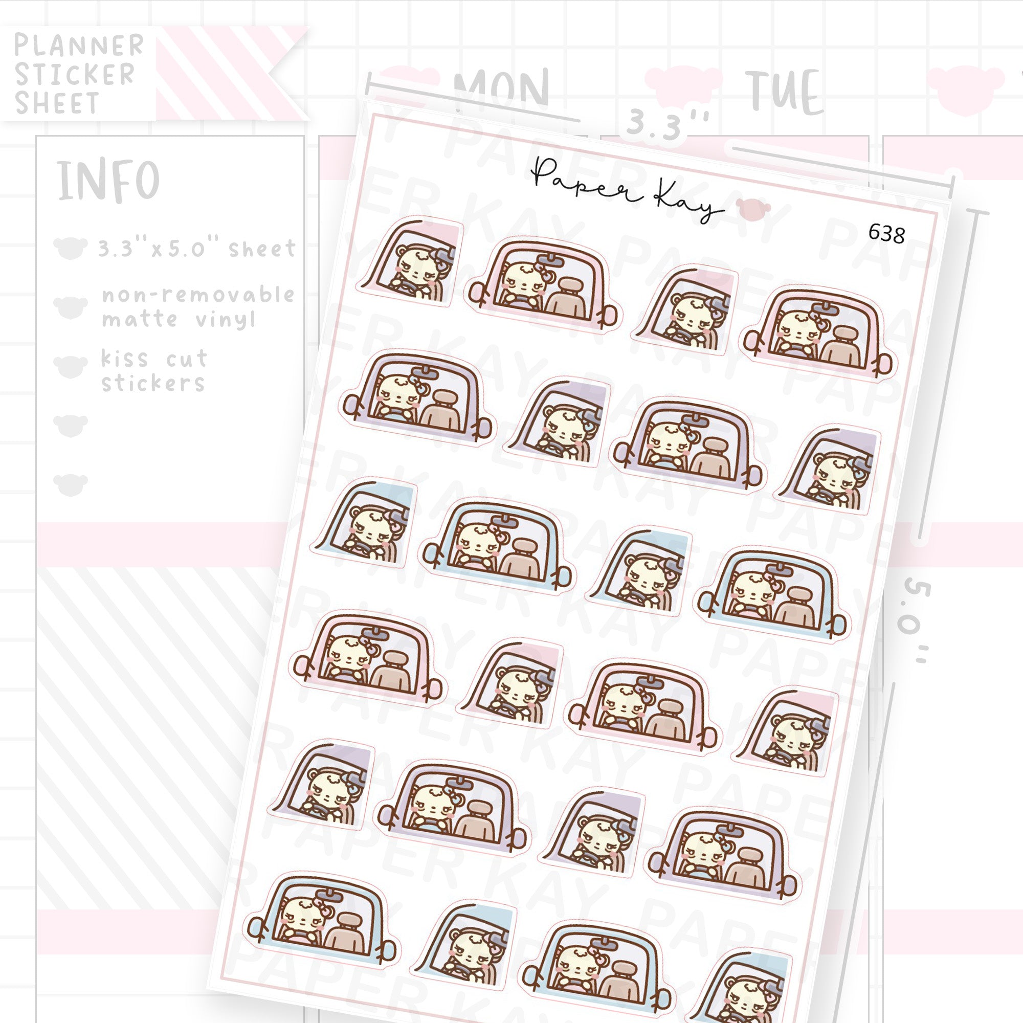 Tiring/Long Drive Planner Sticker Sheet