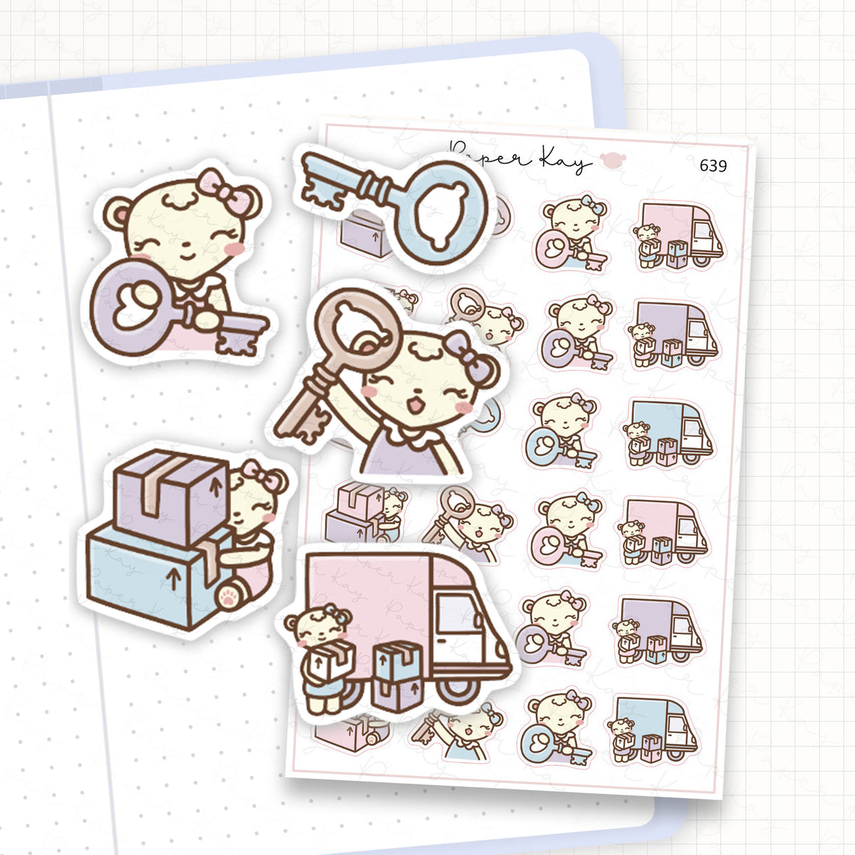 Zoomed in image of the doodles from a character planner sticker sheet.
