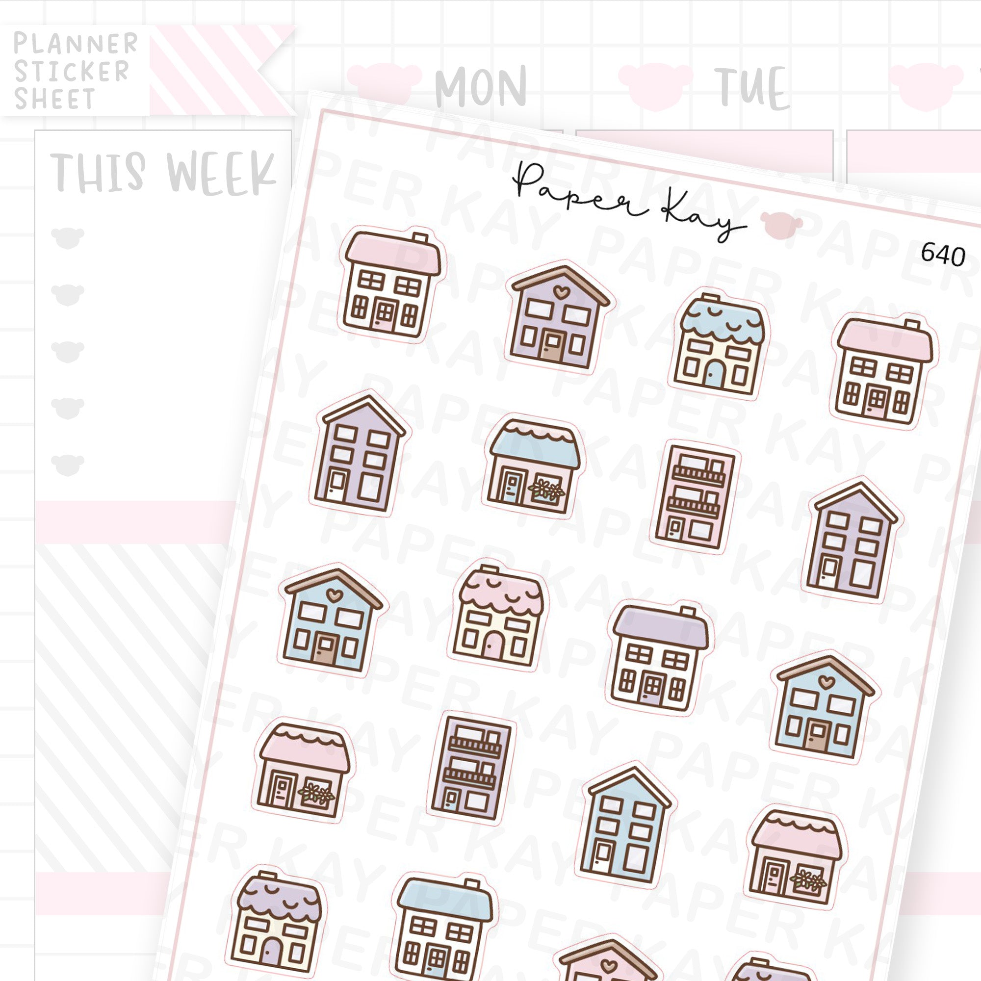 Cute Home Planner Sticker Sheet
