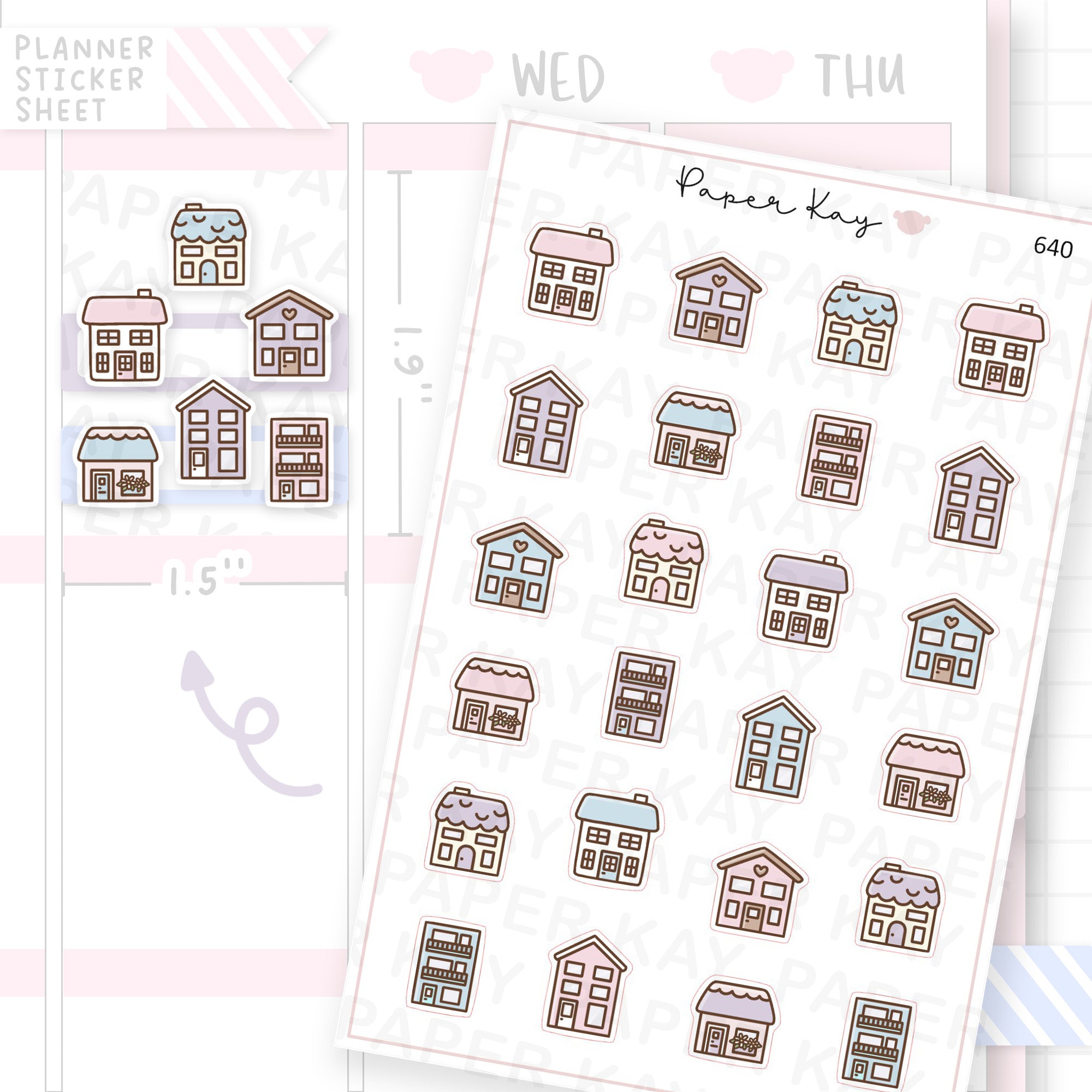 Cute Home Planner Sticker Sheet