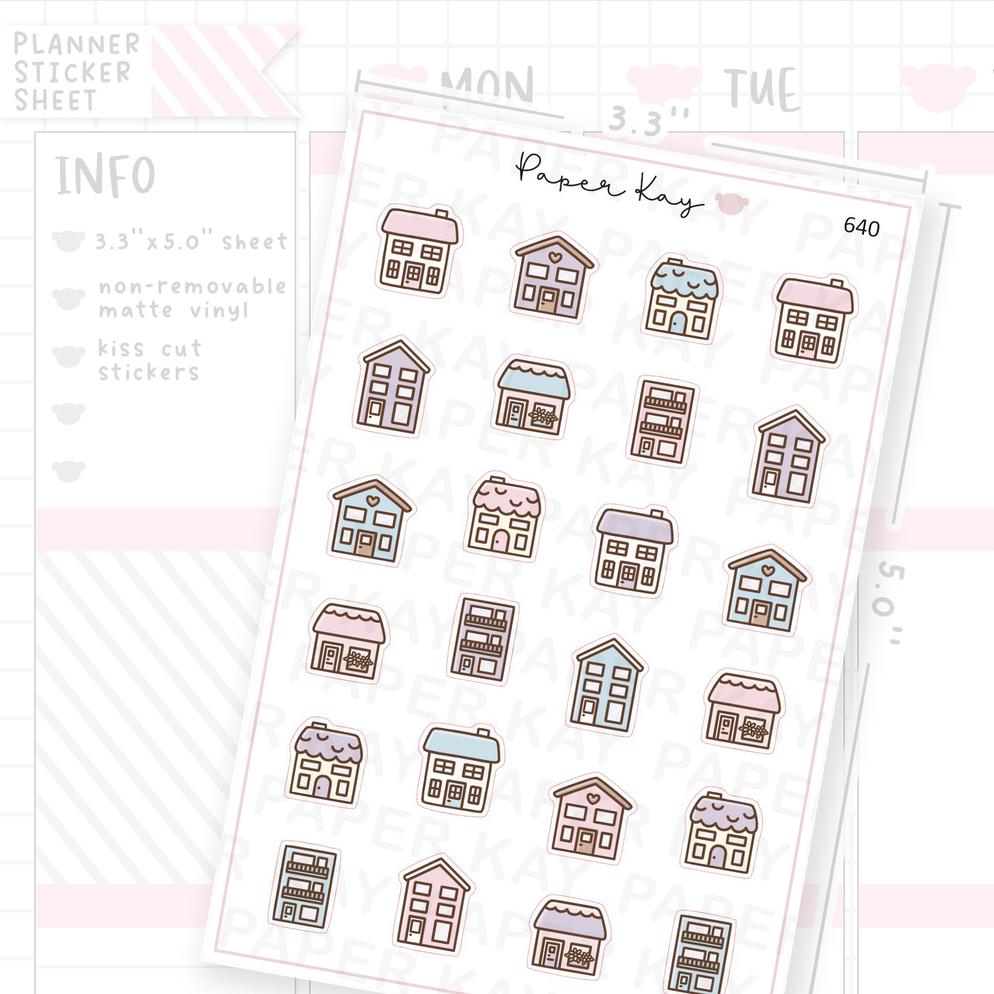 Cute Home Planner Sticker Sheet