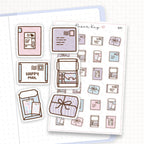 Zoomed in image of the doodles from a character planner sticker sheet.