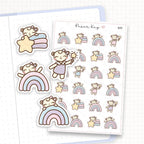 Zoomed in image of the doodles from a character planner sticker sheet.