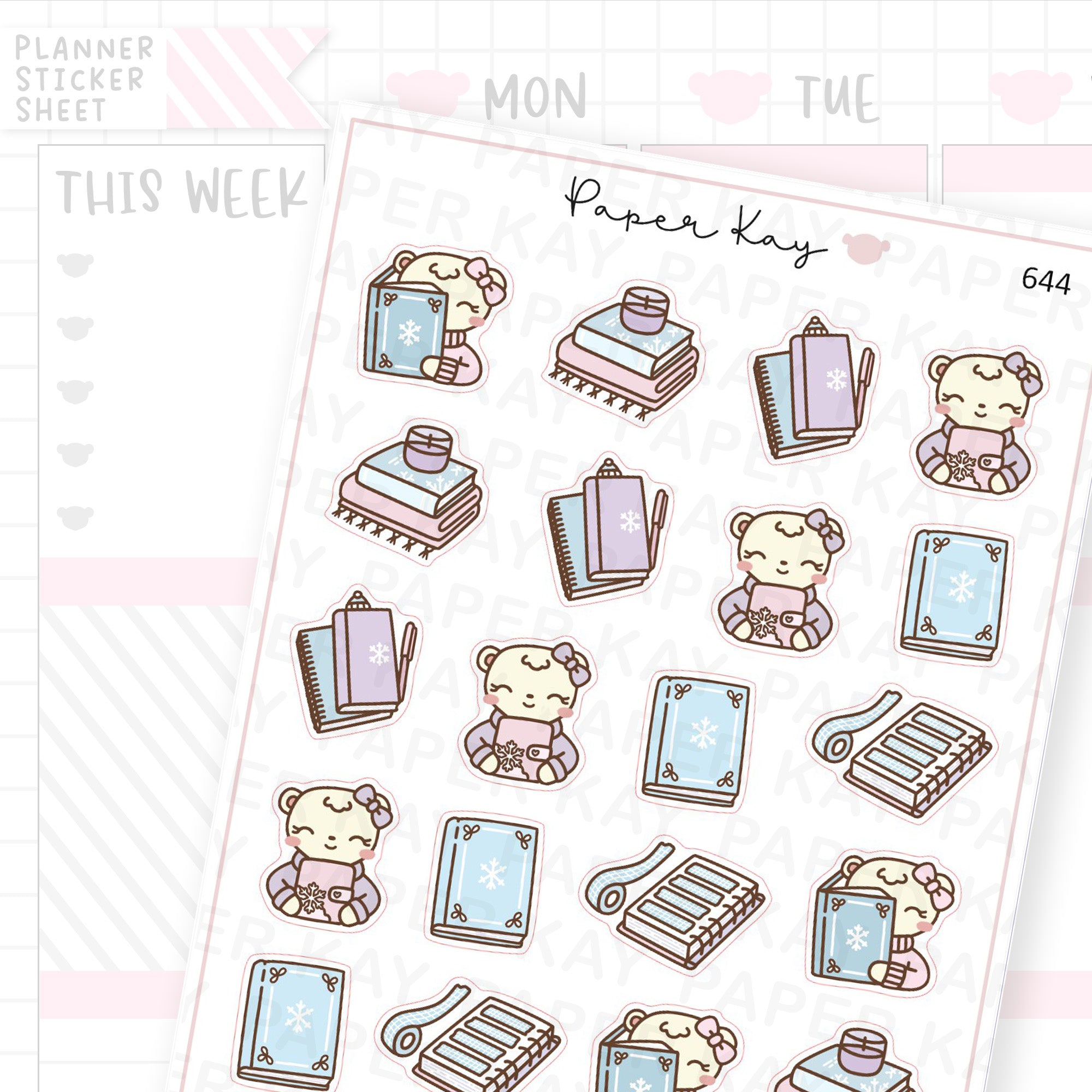 Winter Planning and Reading Planner Sticker Sheet