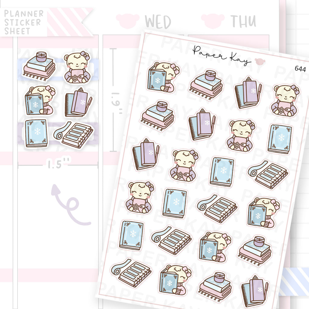 Winter Planning and Reading Planner Sticker Sheet
