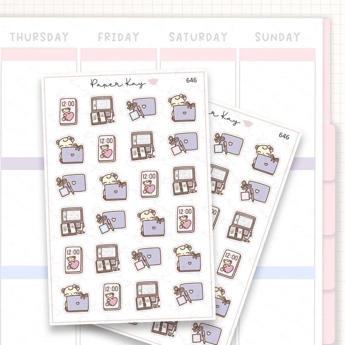 Sticker sheet product measurement.