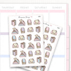 Sticker sheet product measurement.