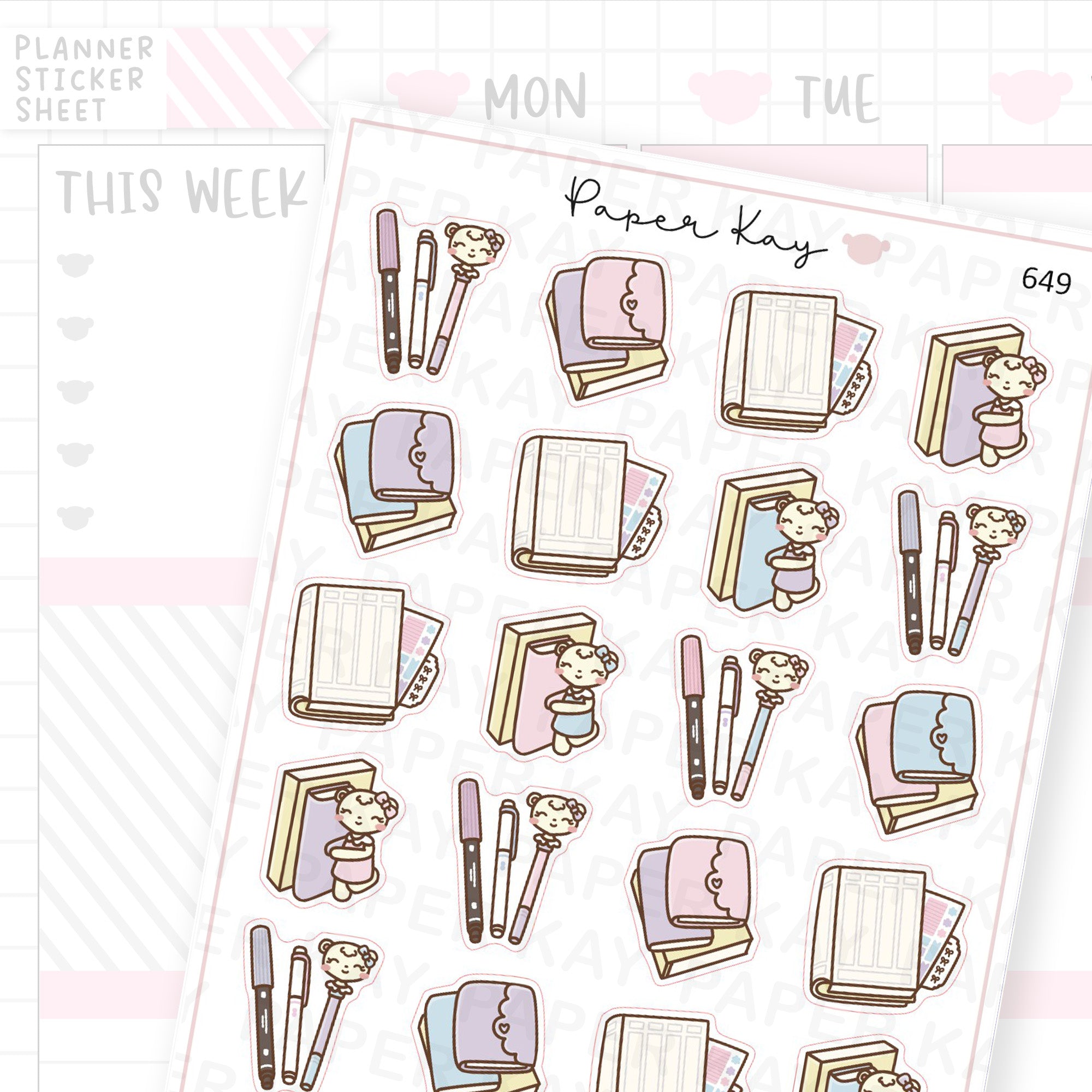 Cute Pastel Planner Things Planner Sticker Sheet