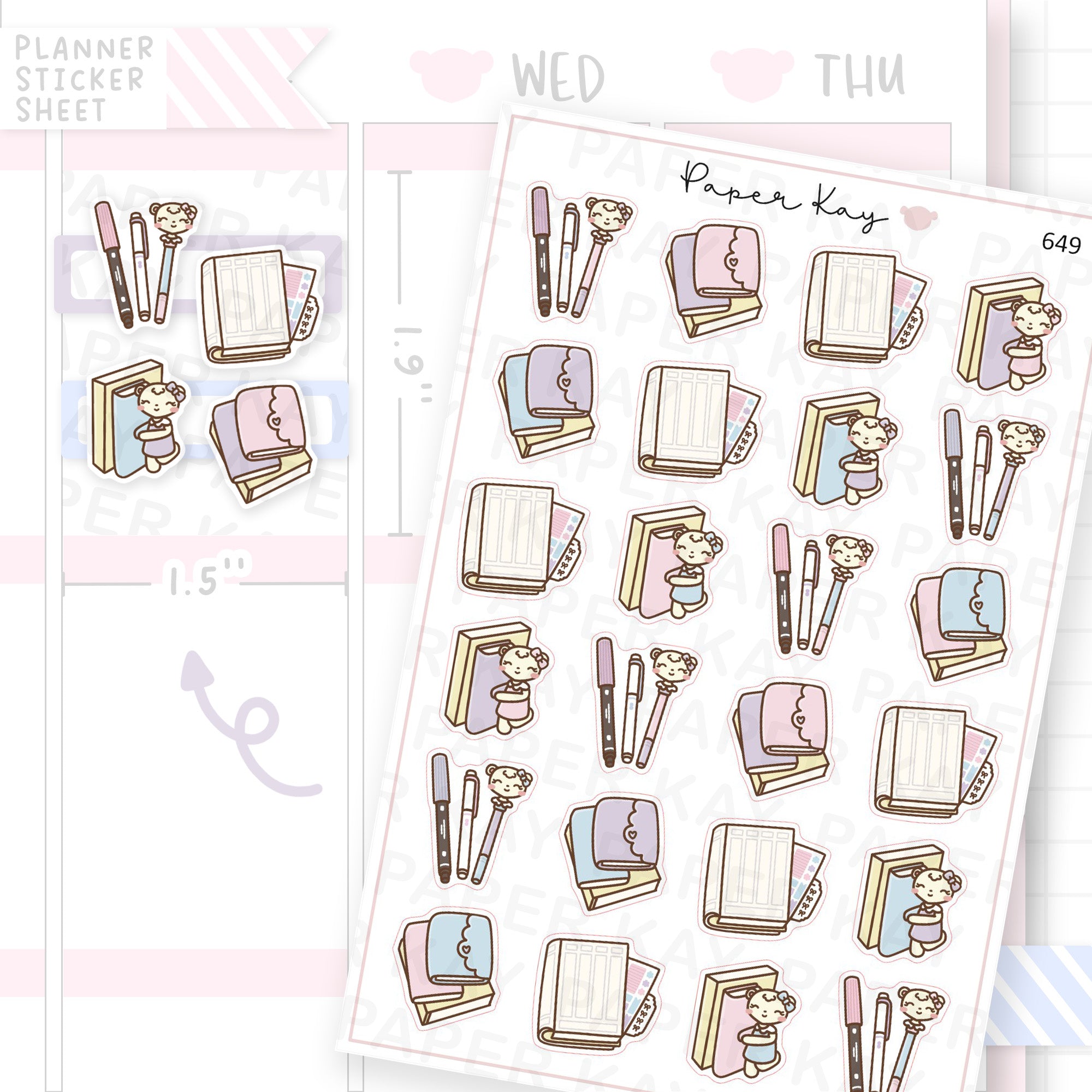 Cute Pastel Planner Things Planner Sticker Sheet