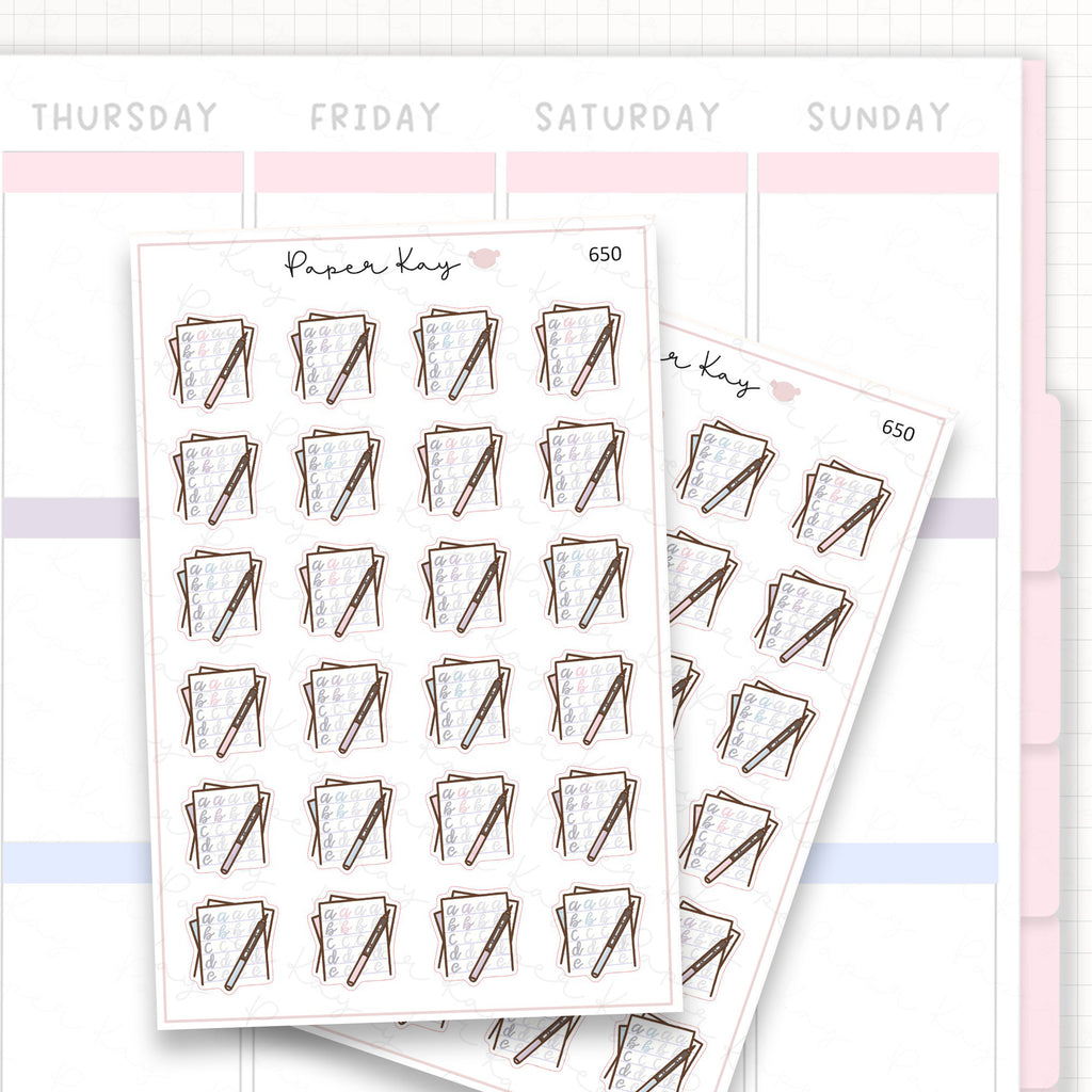 Sticker sheet product measurement.