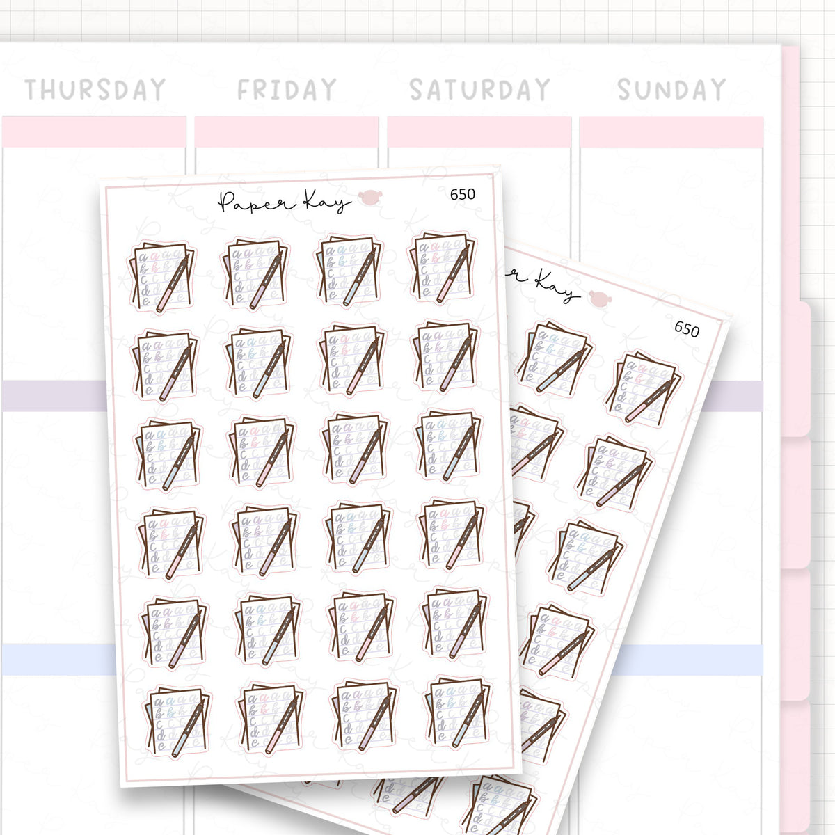 Sticker sheet product measurement.