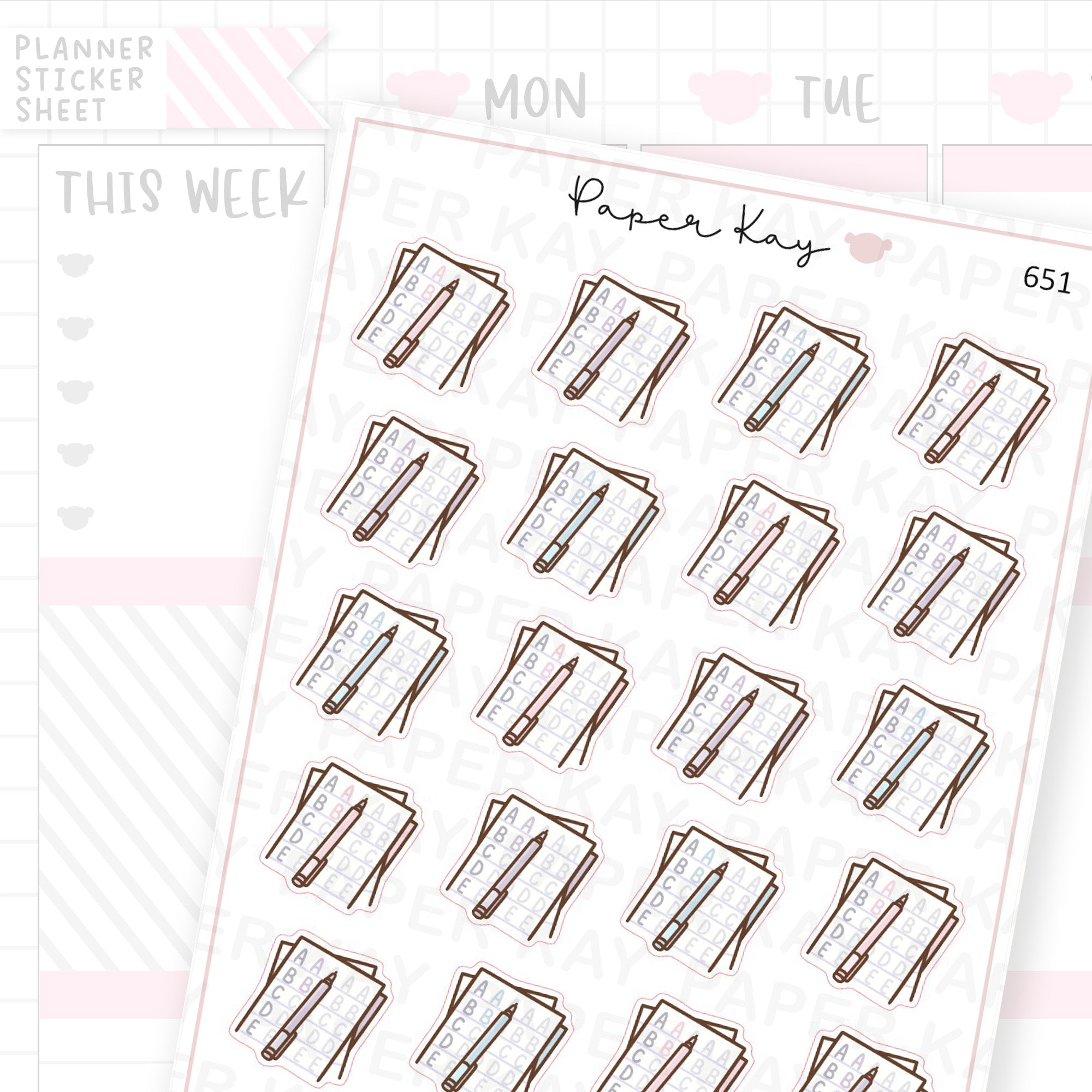Handwriting Practice Planner Sticker Sheet