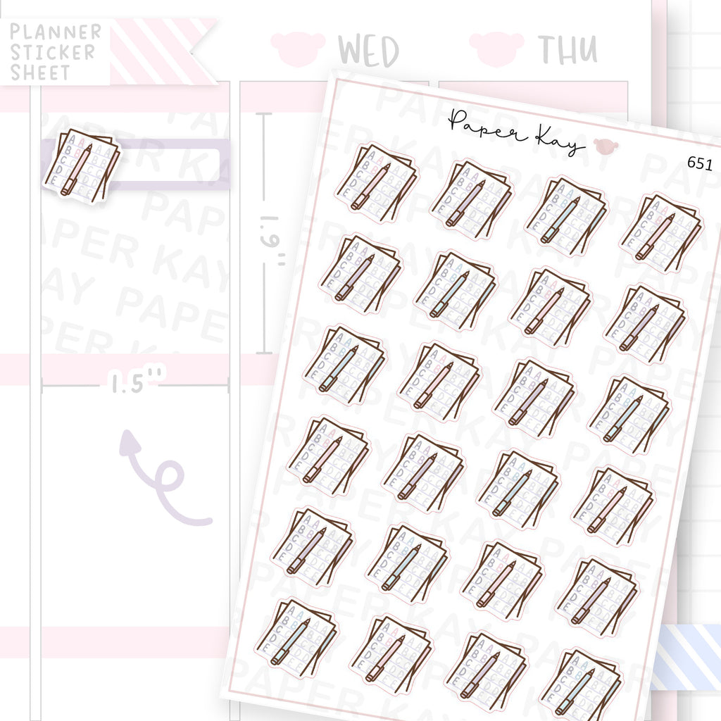 Handwriting Practice Planner Sticker Sheet