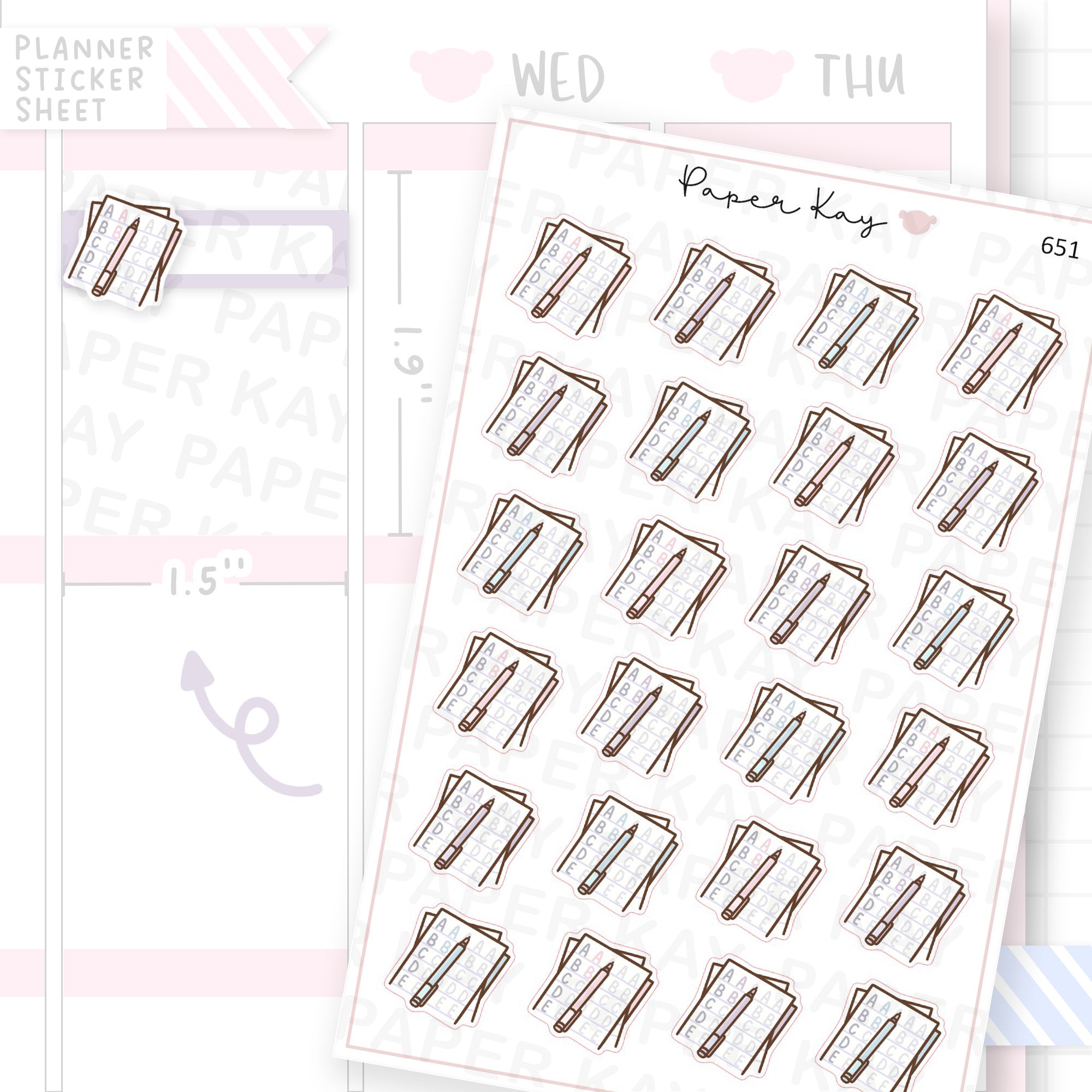 Handwriting Practice Planner Sticker Sheet