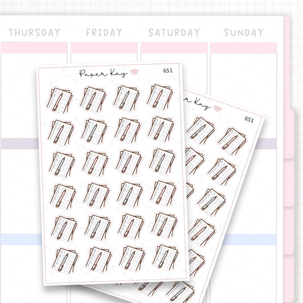 Sticker sheet product measurement.