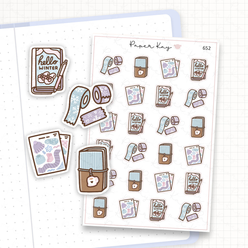 Zoomed in image of the doodles from a character planner sticker sheet.