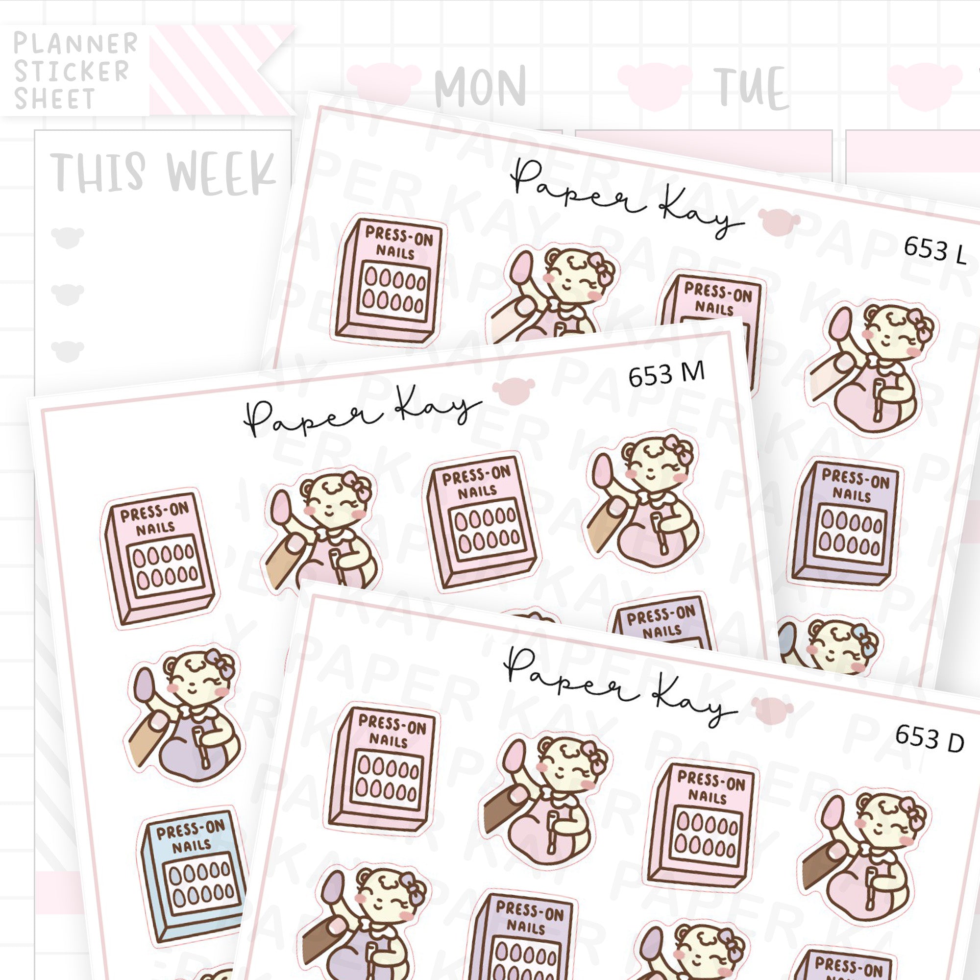 Press-on Nails Planner Sticker Sheet