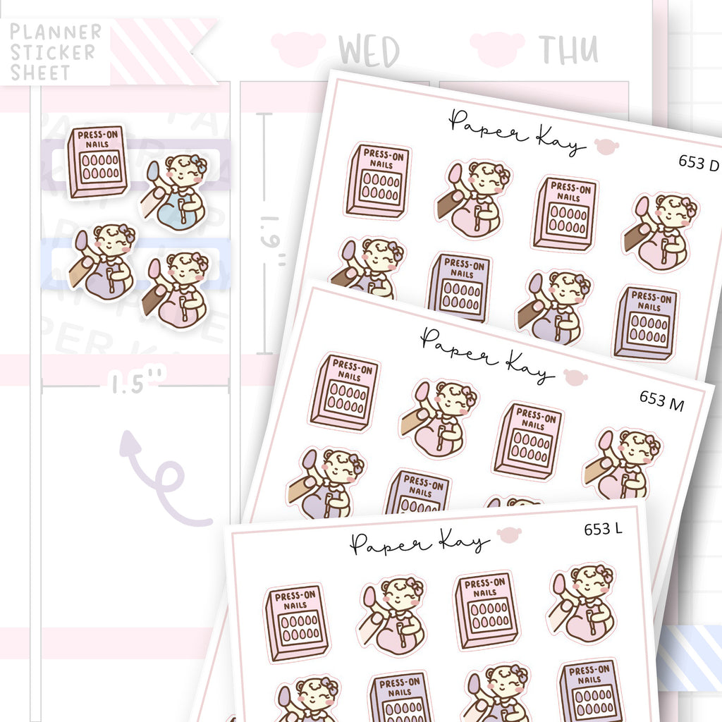 Press-on Nails Planner Sticker Sheet