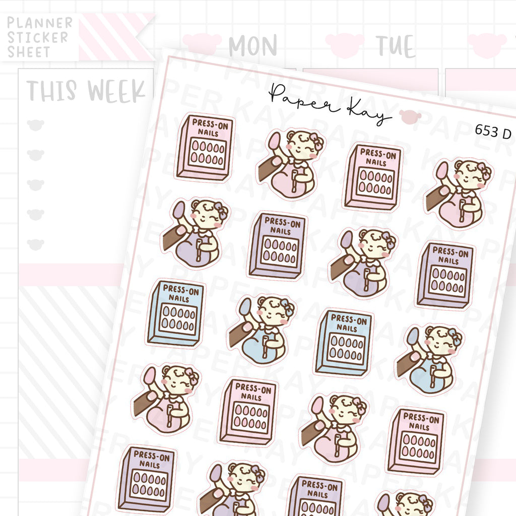 Press-on Nails Planner Sticker Sheet