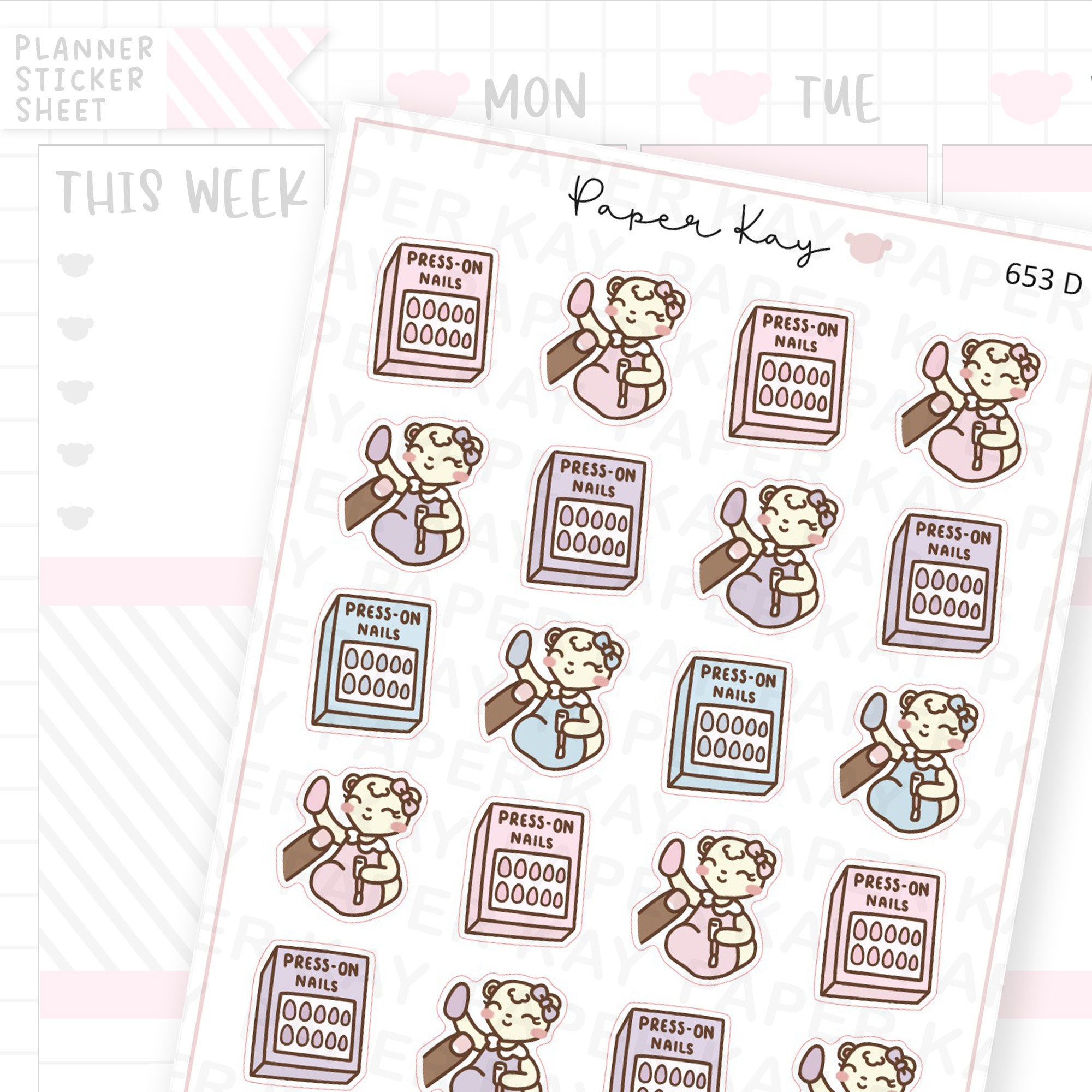 Press-on Nails Planner Sticker Sheet