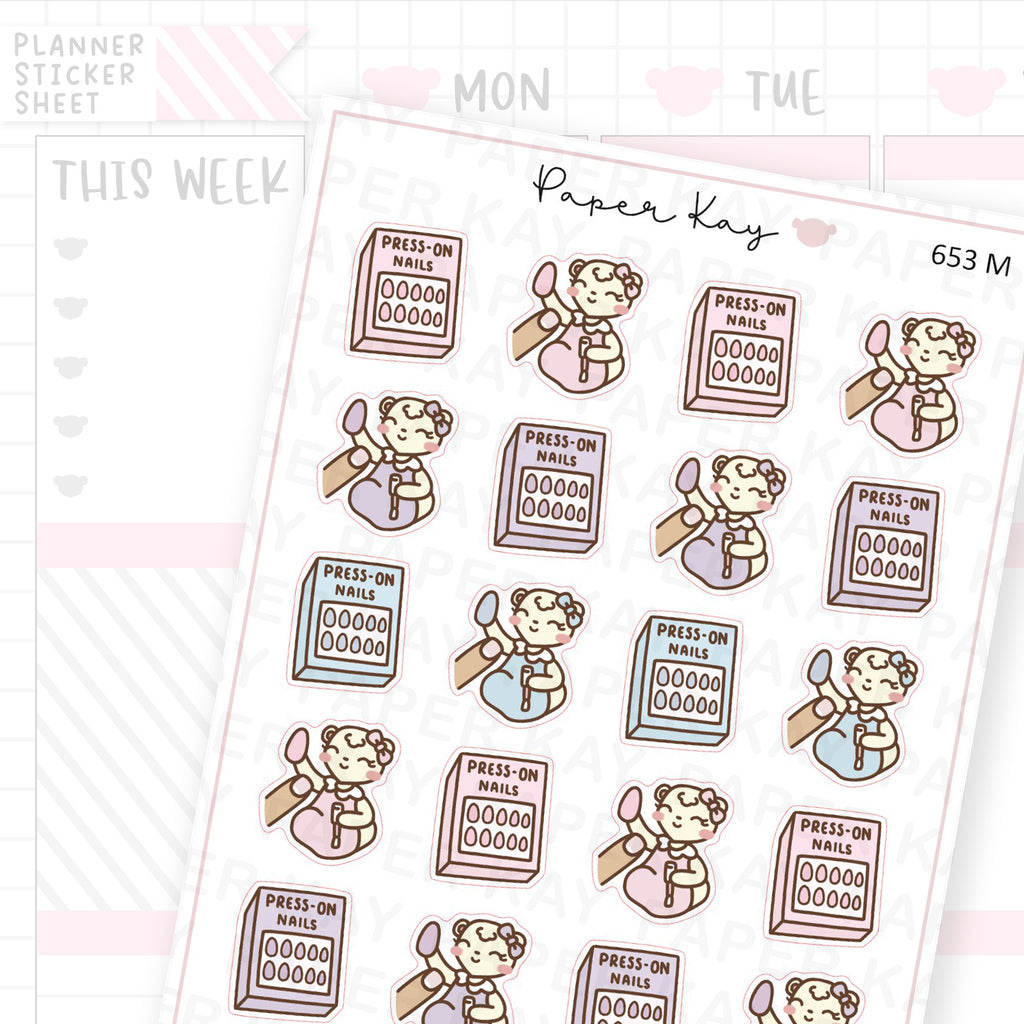 Press-on Nails Planner Sticker Sheet